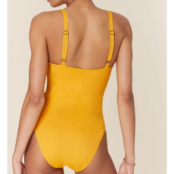Andie Swim The Marco One Piece LT Swimsuit Daffodil Yellow size Small Tall NWT - Picture 2 of 7
